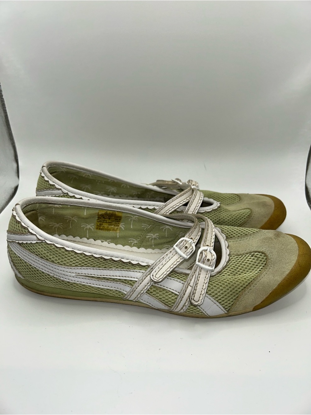 Onitsuka Tiger green and white sneaker Mary Jane’s size 40.5 - Picture 1 of 5